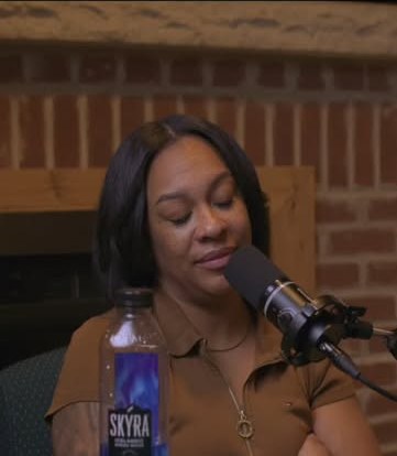 Felecia Gordon recording an episode of The Human Mosaic Podcast